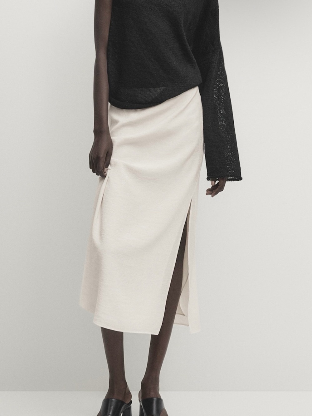 Massimo Dutti FLOWING SKIRT WITH SIDE SLITS / Size S